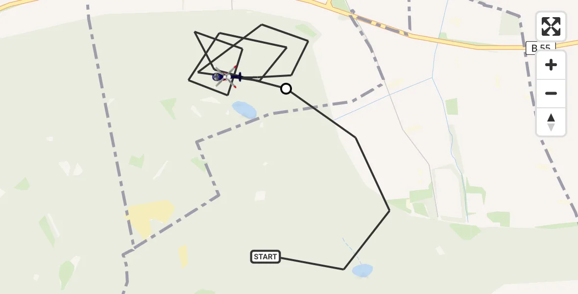 Flugroute Polizeihubschrauber Niederzier - Titz, 08 Mai 2026, 08:49
