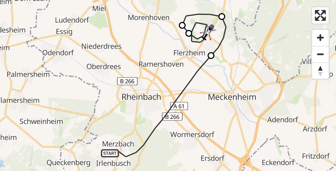 Flugroute Polizeihubschrauber Rheinbach - Rheinbach, 08 Mai 2026, 09:21