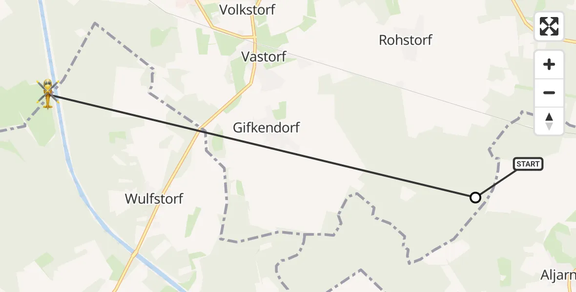 Flugroute Rettungshubschrauber Altenmedingen - Bienenbüttel, 08 Mai 2026, 09:39