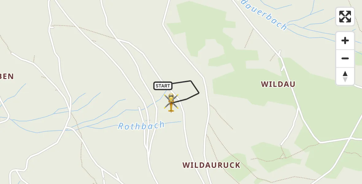 Flugroute Rettungshubschrauber Bodenmais - Bodenmais, 08 Mai 2026, 10:12