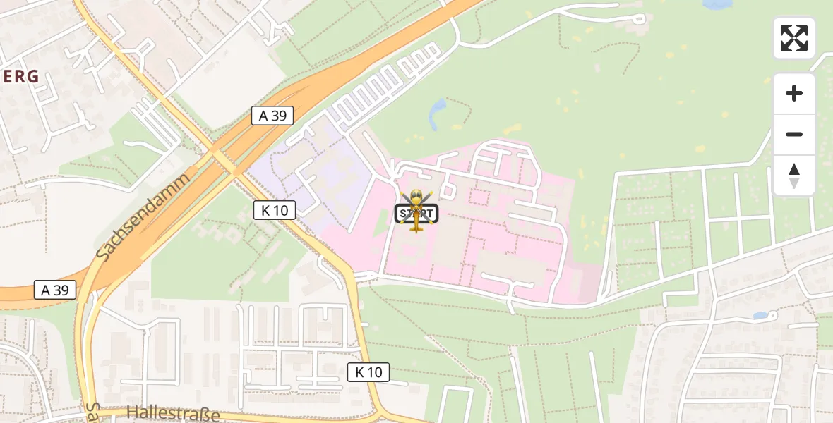 Flugroute Rettungshubschrauber Braunschweig - Braunschweig, 08 Mai 2026, 11:31