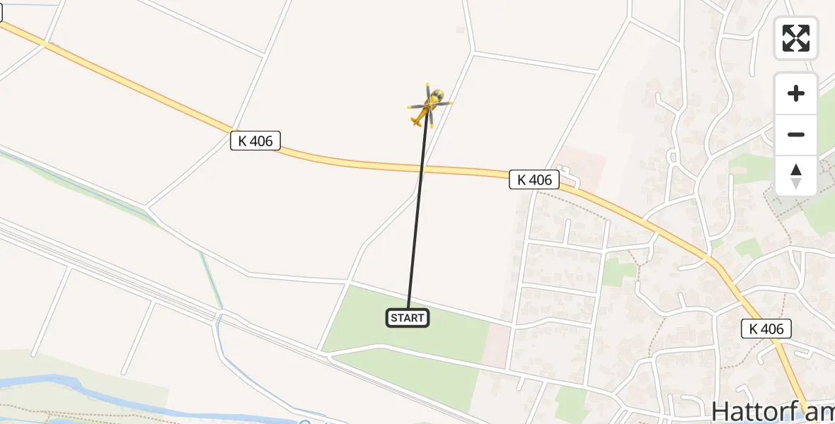 Flugroute Rettungshubschrauber Hattorf am Harz - Hattorf am Harz, 08 Mai 2026, 13:22