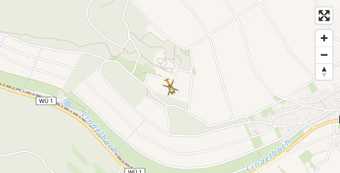 Flugroute Rettungshubschrauber Randersacker - Randersacker, 08 Mai 2026, 14:00