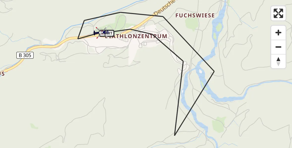 Flugroute Polizeihubschrauber Ruhpolding - Ruhpolding, 08 Mai 2026, 14:42