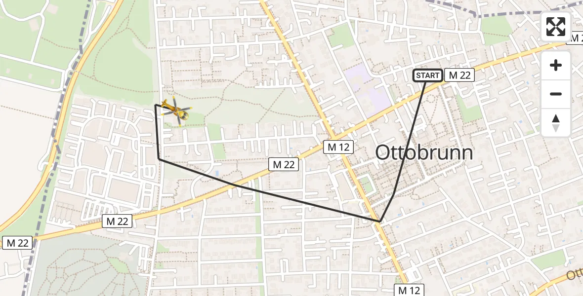 Flugroute Rettungshubschrauber Ottobrunn - Ottobrunn, 08 Mai 2026, 16:42