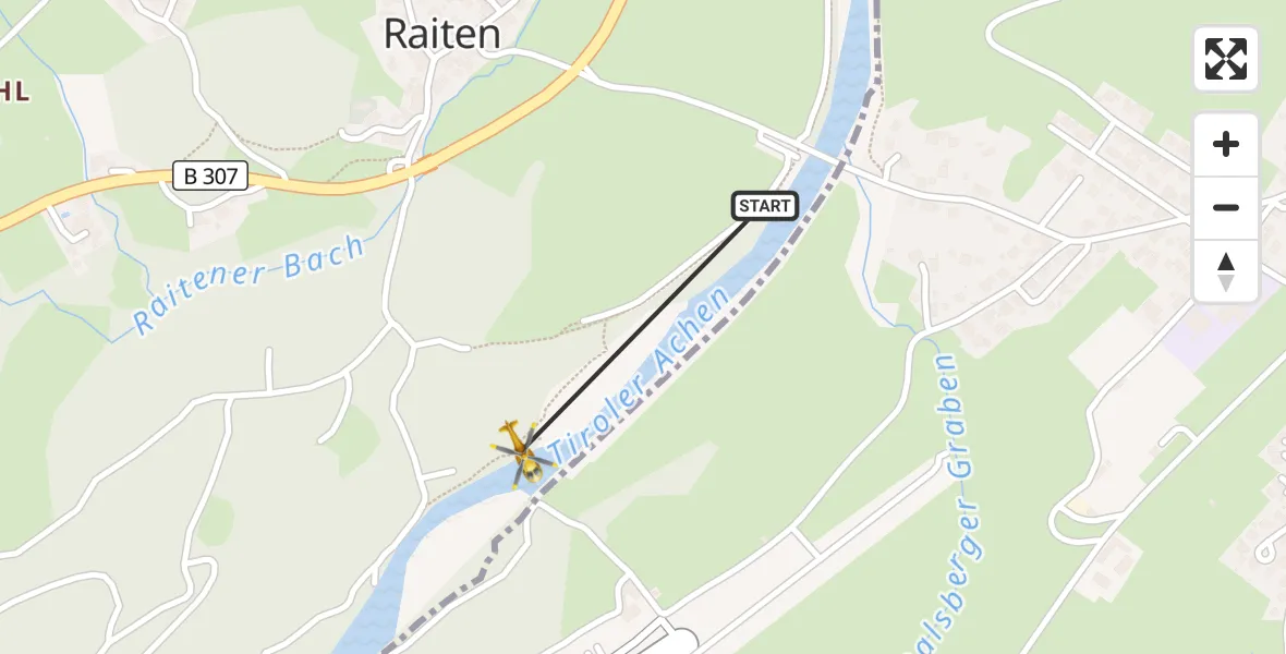 Flugroute Rettungshubschrauber Schleching - Schleching, 08 Mai 2026, 16:46