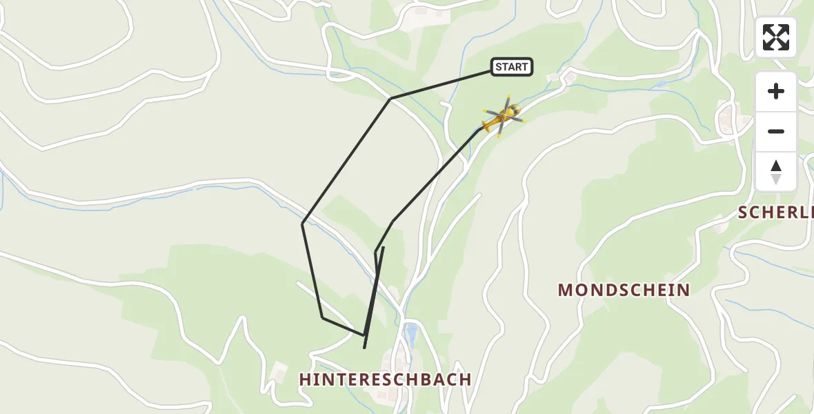 Flugroute Rettungshubschrauber Stegen - Stegen, 08 Mai 2026, 16:58