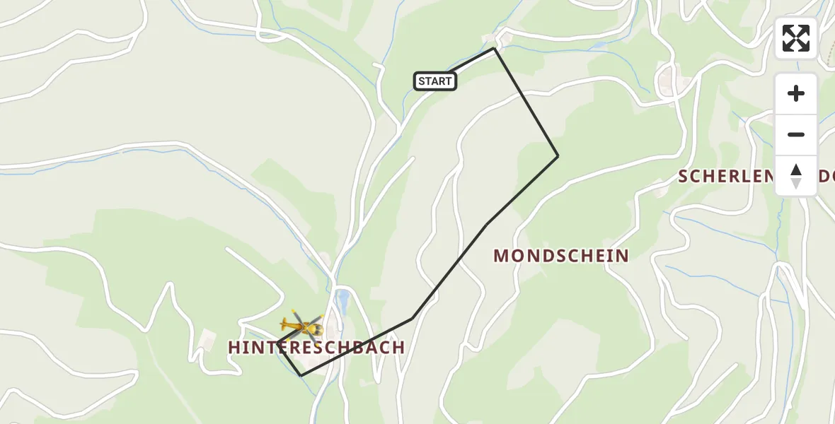 Flugroute Rettungshubschrauber Stegen - Stegen, 08 Mai 2026, 17:01