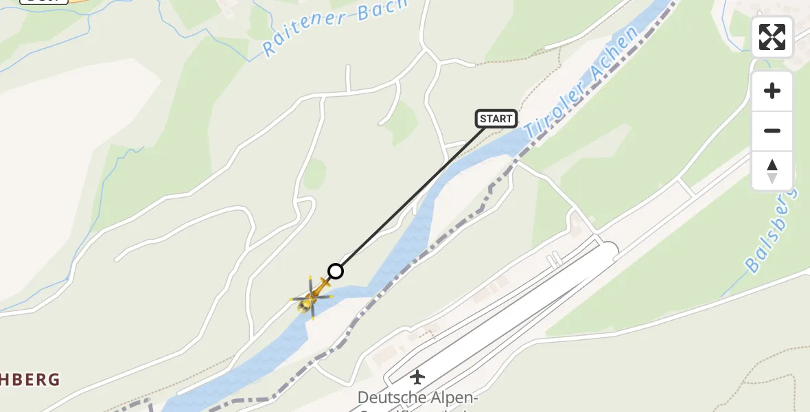 Flugroute Rettungshubschrauber Schleching - Unterwössen Flugplatz, 08 Mai 2026, 17:04