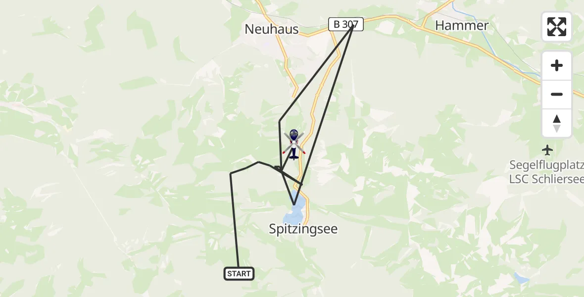 Flugroute Polizeihubschrauber Schliersee - Schliersee, 08 Mai 2026, 17:31