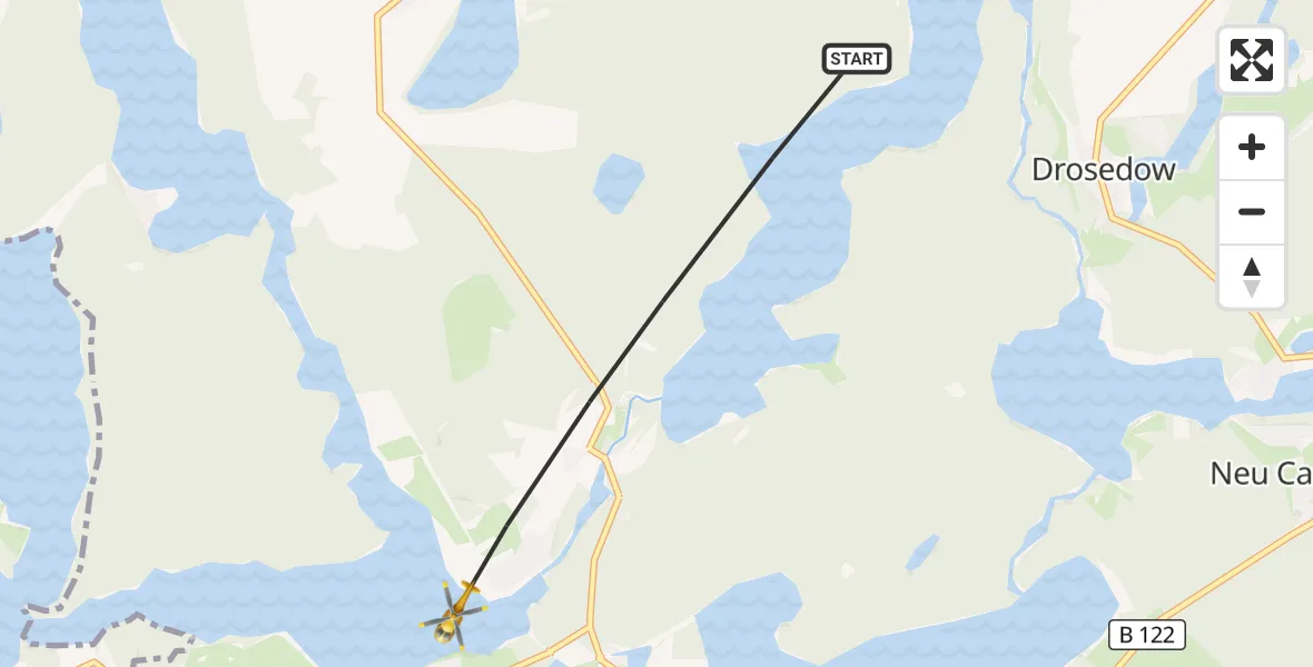 Flugroute Rettungshubschrauber Mirow - Mirow, 08 Mai 2026, 18:02