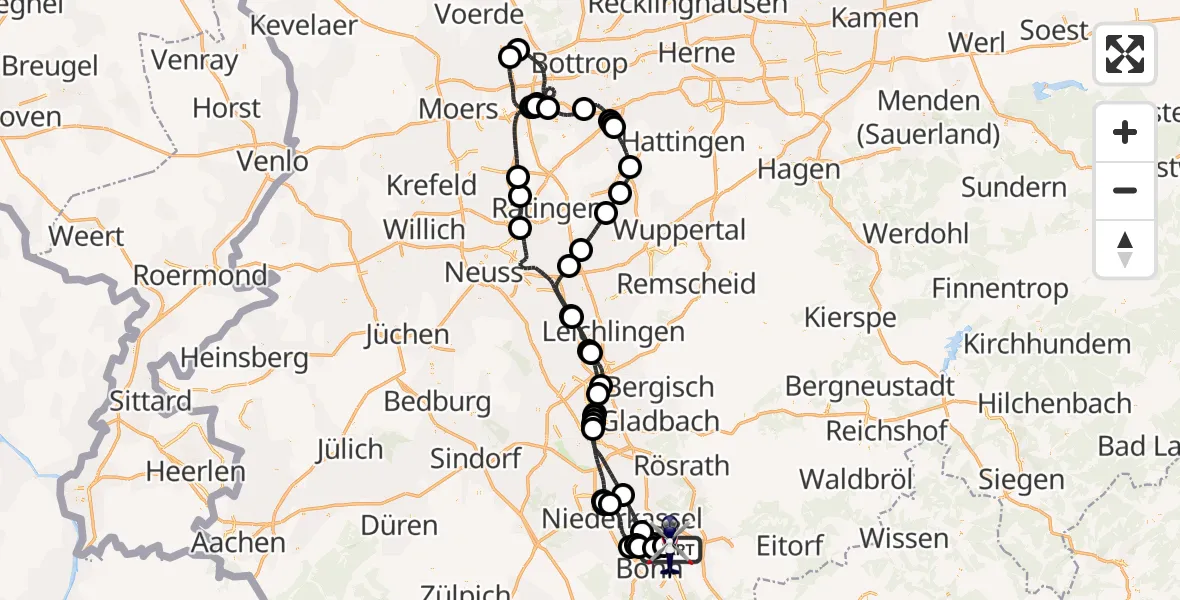 Flugroute Polizeihubschrauber Sankt Augustin - Sankt Augustin, 08 Mai 2026, 19:28