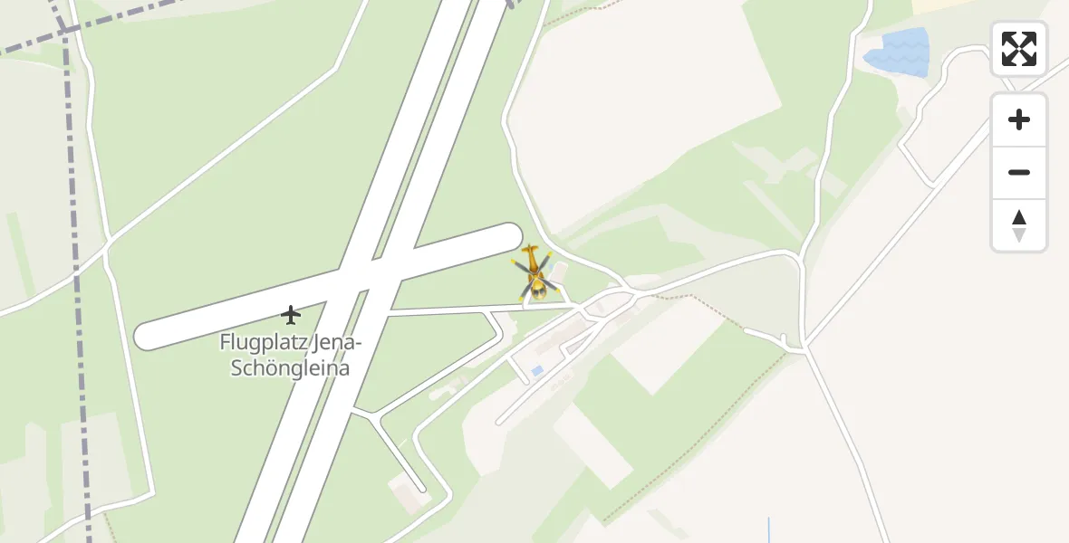 Flugroute Rettungshubschrauber Jena-Schöngleina Flugplatz - Jena-Schöngleina Flugplatz, 09 Mai 2026, 09:36