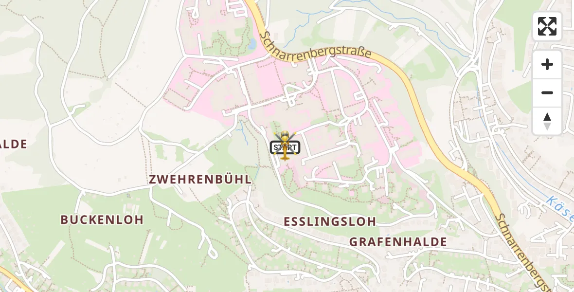 Flugroute Rettungshubschrauber Tübingen University Hospital - Tübingen University Hospital, 09 Mai 2026, 11:18