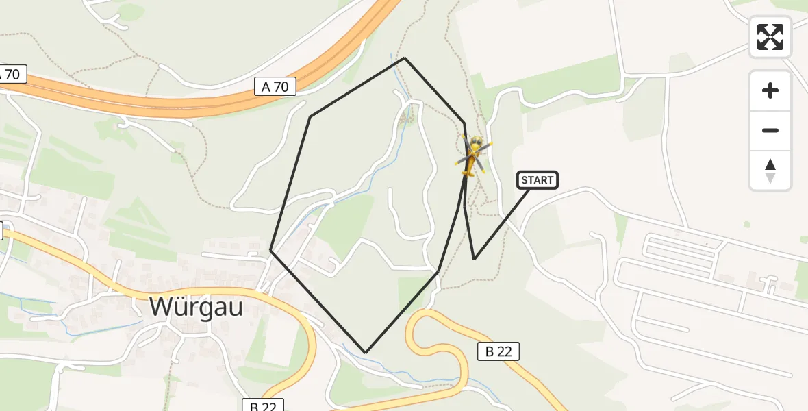 Flugroute Rettungshubschrauber Scheßlitz - Scheßlitz, 09 Mai 2026, 13:57