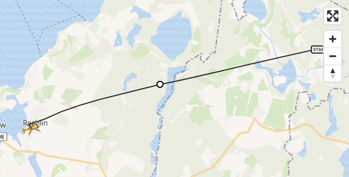 Flugroute Rettungshubschrauber Mirow - Rechlin, 09 Mai 2026, 17:40