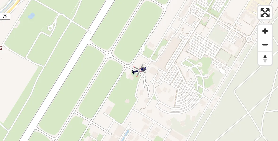 Flugroute Polizeihubschrauber Karlsruhe Baden-Baden Flughafen - Karlsruhe Baden-Baden Flughafen, 09 Mai 2026, 23:05