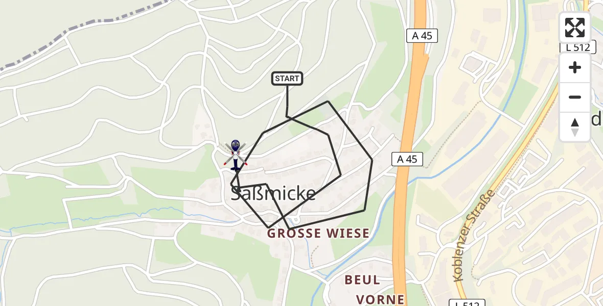 Flugroute Polizeihubschrauber Olpe - Olpe, 10 Mai 2026, 01:17