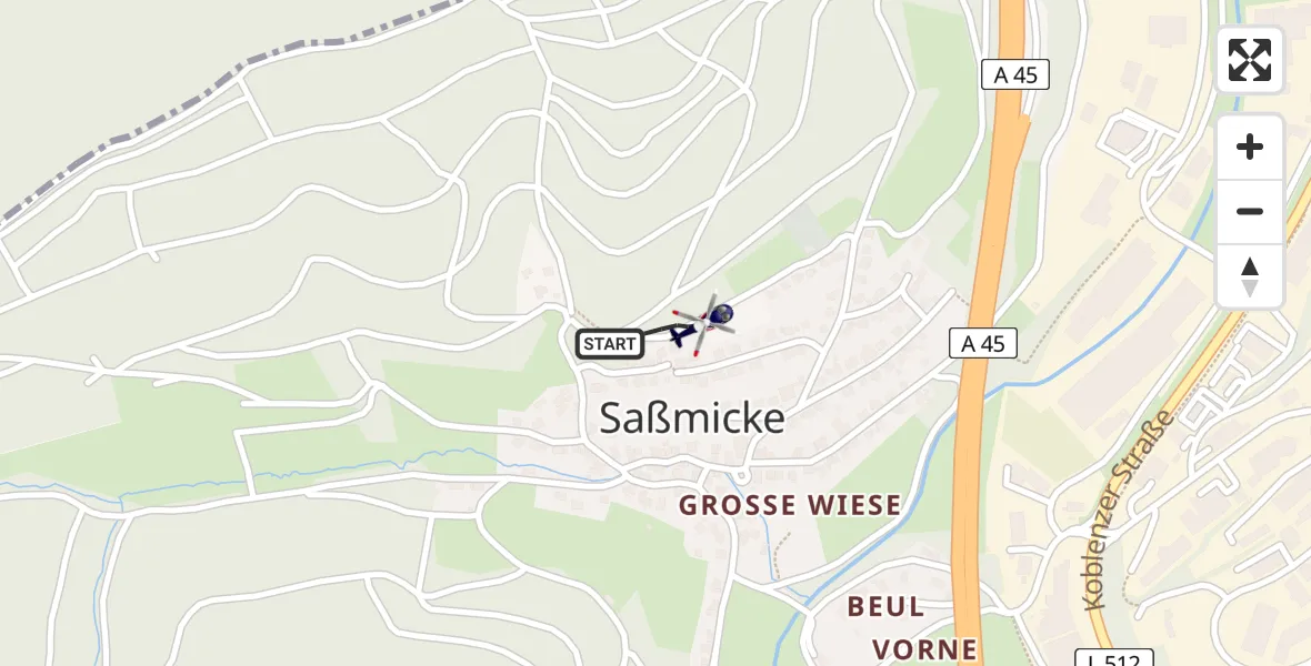Flugroute Polizeihubschrauber Olpe - Olpe, 10 Mai 2026, 01:34
