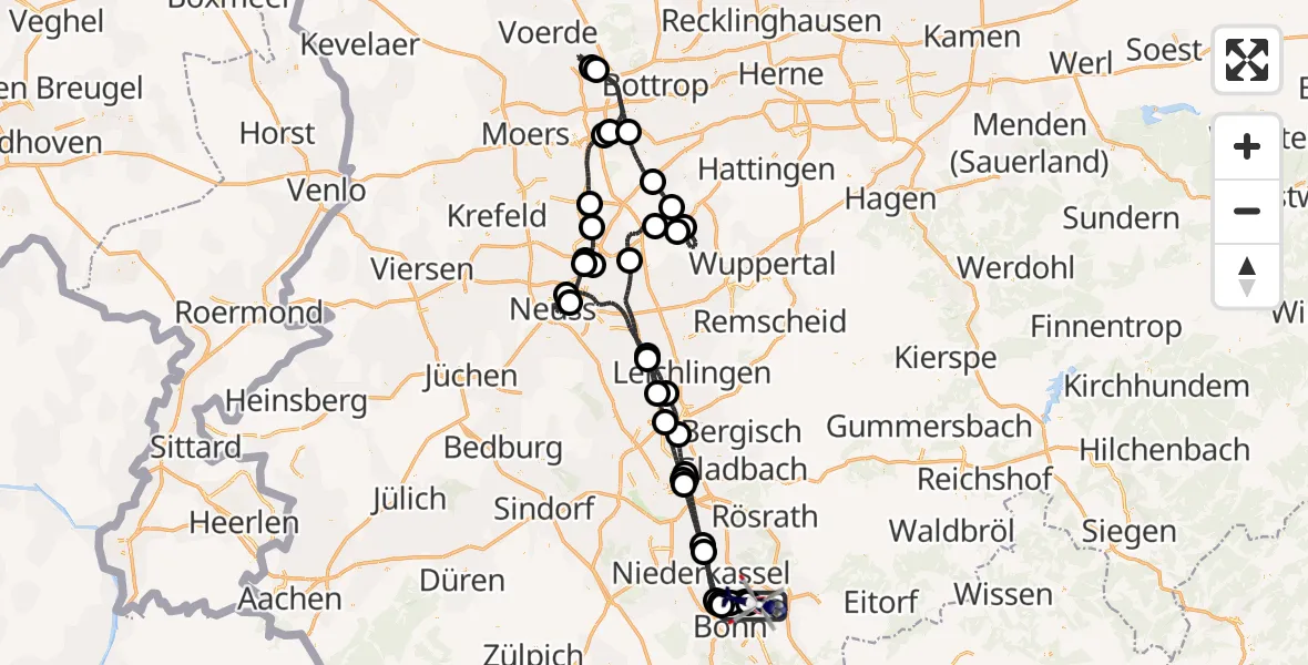 Flugroute Polizeihubschrauber Sankt Augustin - Sankt Augustin, 10 Mai 2026, 08:03