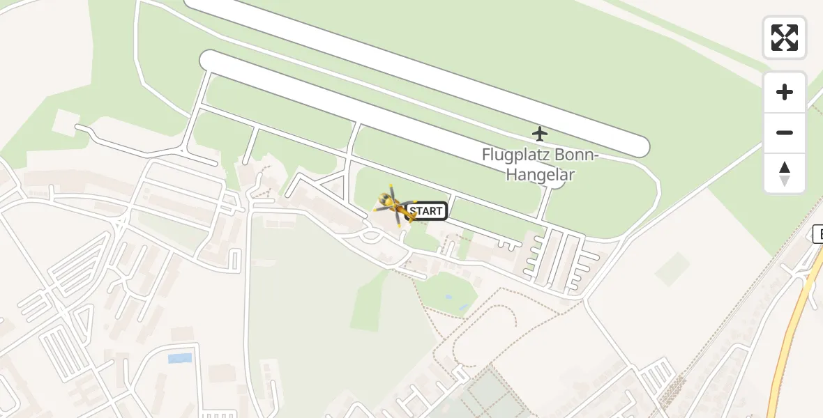 Flugroute Rettungshubschrauber Bonn-Hangelar Flugplatz - Bonn-Hangelar Flugplatz, 10 Mai 2026, 08:32