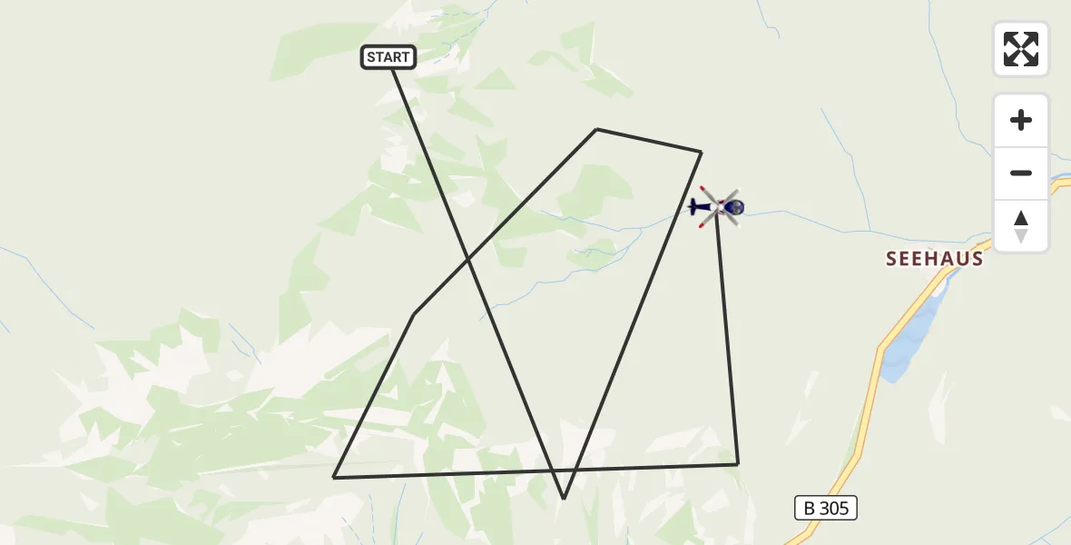 Flugroute Polizeihubschrauber Ruhpolding - Ruhpolding, 10 Mai 2026, 10:26