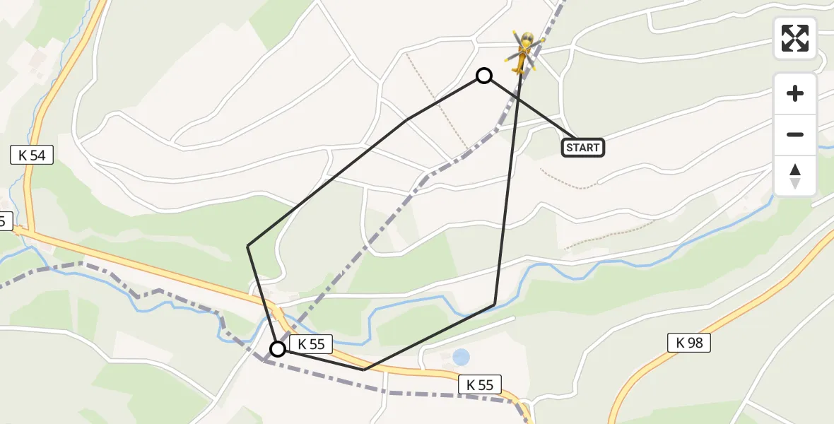 Flugroute Rettungshubschrauber Weinsheim - Sponheim, 10 Mai 2026, 10:41