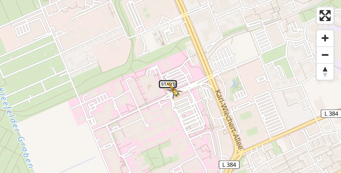 Flugroute Rettungshubschrauber Hannover Luftrettung Hubschrauberlandeplatz (Christoph 4) - Hannover Luftrettung Hubschrauberlandeplatz (Christoph 4), 10 Mai 2026, 13:10