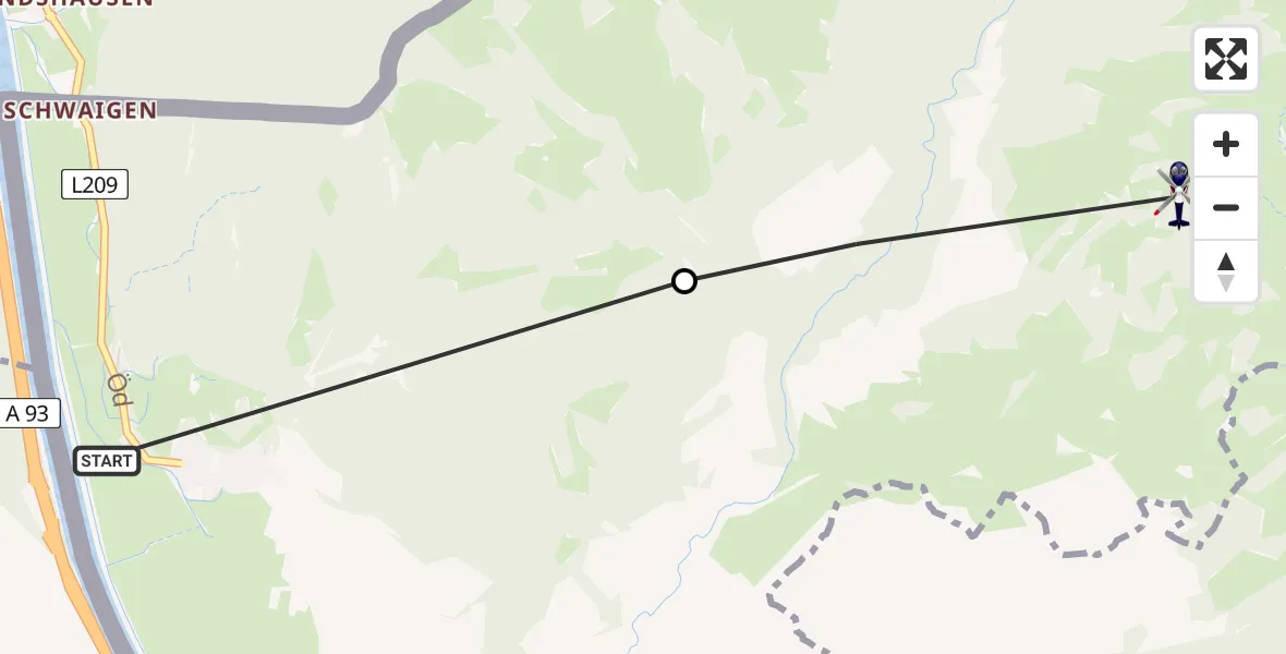 Flugroute Polizeihubschrauber Oberaudorf - Aschau i.Chiemgau, 10 Mai 2026, 14:02