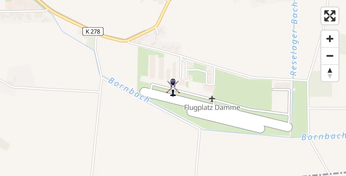Flugroute Polizeihubschrauber Damme Flugplatz - Damme Flugplatz, 10 Mai 2026, 14:04