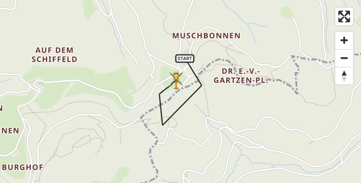 Flugroute Ambulanzhubschrauber Königswinter - Königswinter, 10 Mai 2026, 15:42