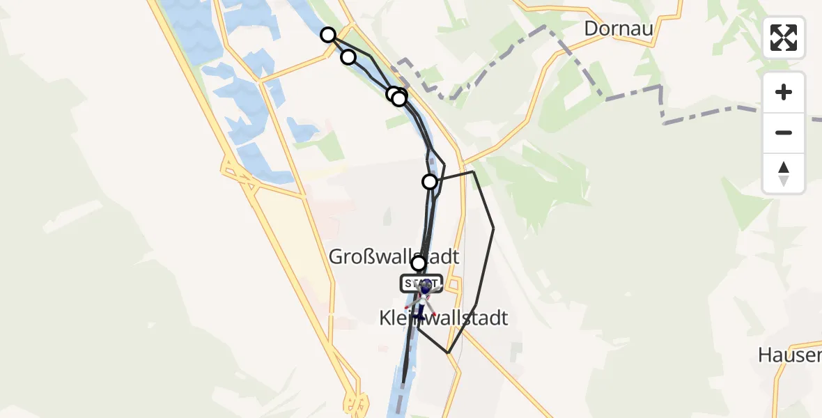 Flugroute Polizeihubschrauber Kleinwallstadt - Kleinwallstadt, 10 Mai 2026, 17:32