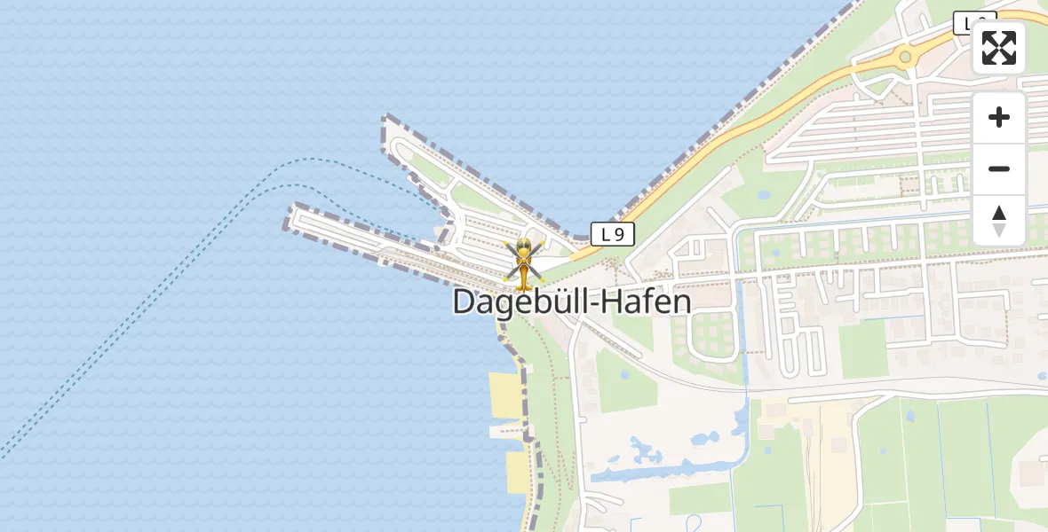 Flugroute Rettungshubschrauber Dagebüll - Dagebüll, 11 Mai 2026, 03:41