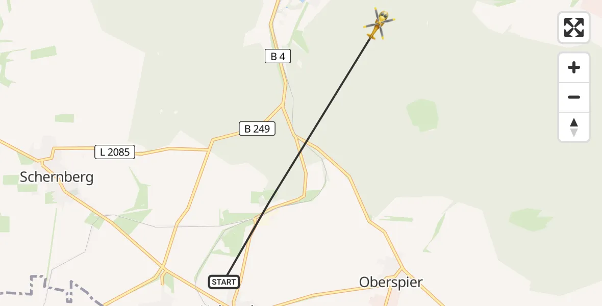 Flugroute Rettungshubschrauber Sondershausen - Sondershausen, 11 Mai 2026, 05:58