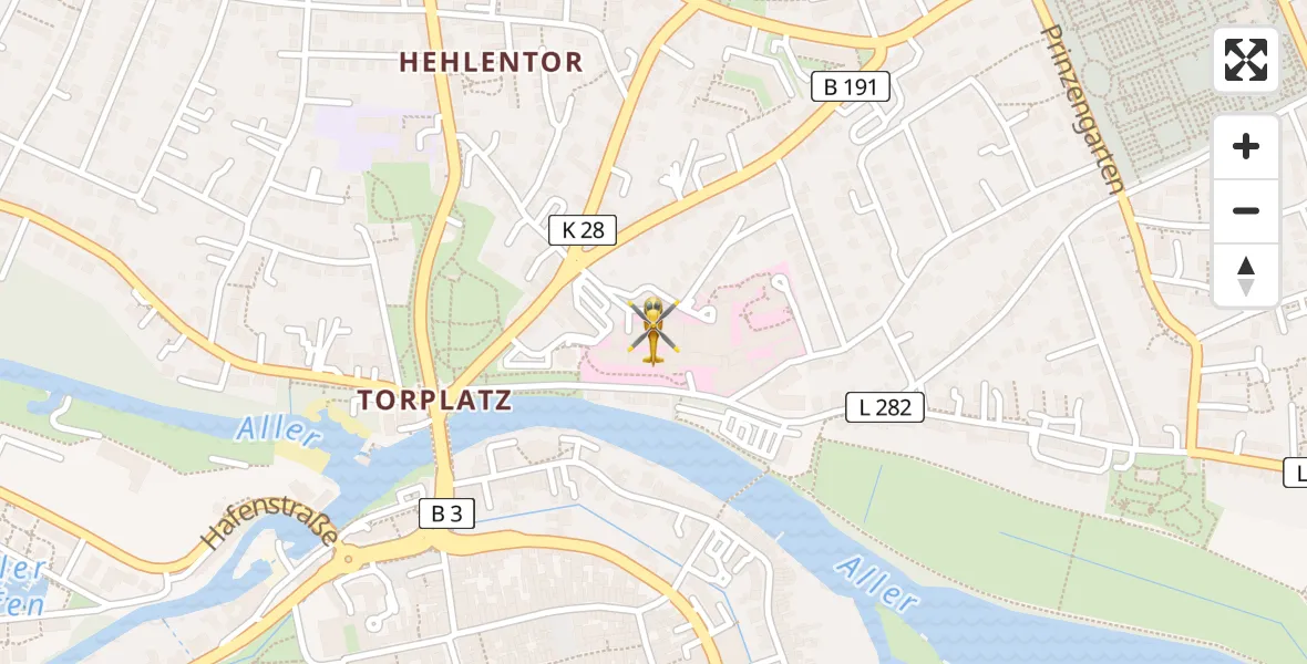 Flugroute Rettungshubschrauber Celle - Celle, 11 Mai 2026, 06:35