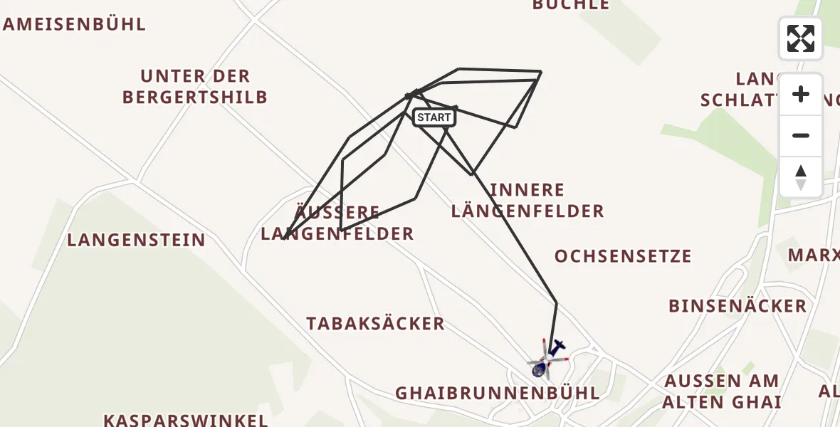 Flugroute Polizeihubschrauber Stetten am kalten Markt - Stetten am kalten Markt, 11 Mai 2026, 08:18