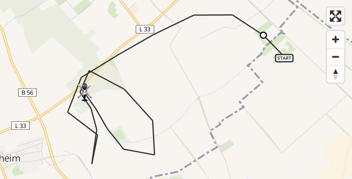 Flugroute Polizeihubschrauber Zülpich - Vettweiß, 11 Mai 2026, 08:32
