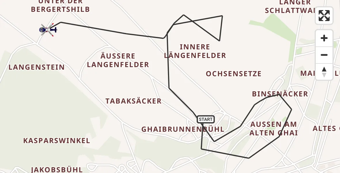 Flugroute Polizeihubschrauber Stetten am kalten Markt - Stetten am kalten Markt, 11 Mai 2026, 08:33