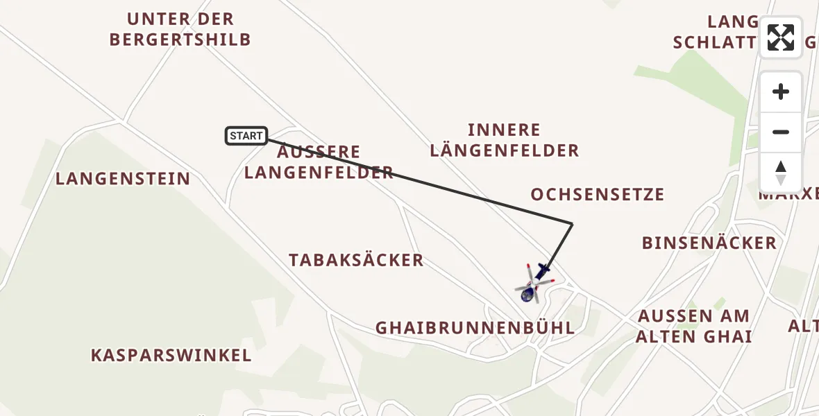 Flugroute Polizeihubschrauber Stetten am kalten Markt - Stetten am kalten Markt, 11 Mai 2026, 09:05