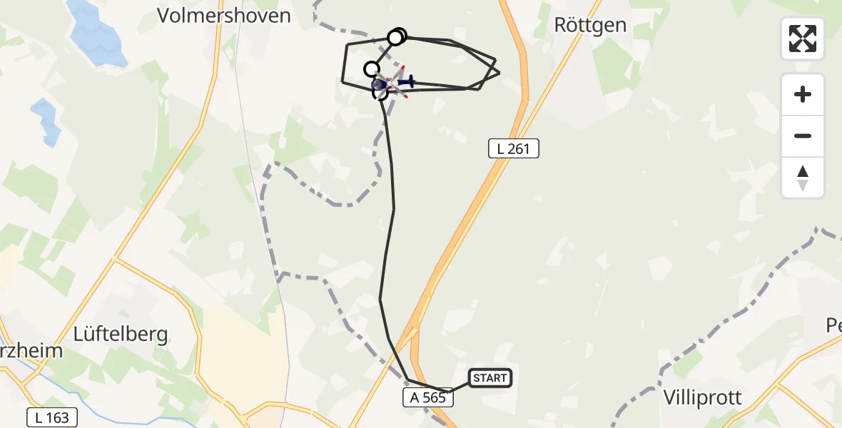 Flugroute Polizeihubschrauber Bonn - Alfter, 11 Mai 2026, 09:11