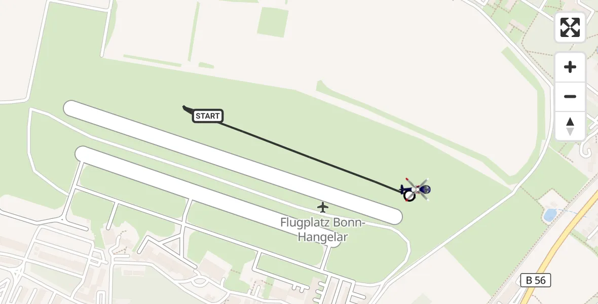 Flugroute Polizeihubschrauber Bonn-Hangelar Flugplatz - Sankt Augustin, 11 Mai 2026, 09:16