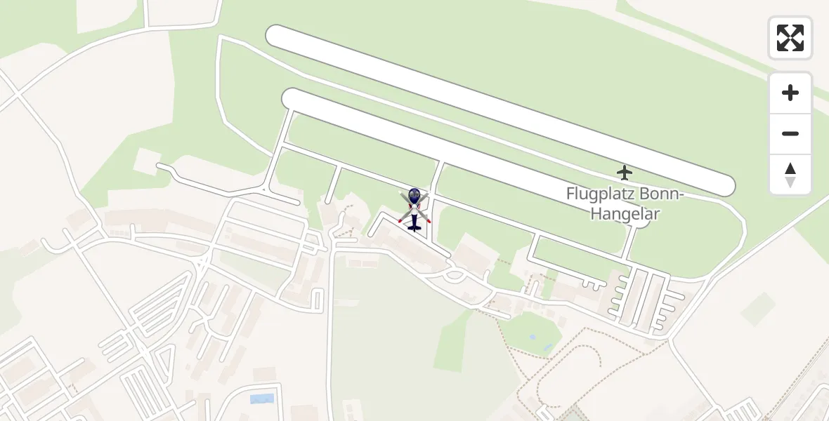 Flugroute Polizeihubschrauber Bonn-Hangelar Flugplatz - Bonn-Hangelar Flugplatz, 11 Mai 2026, 09:16