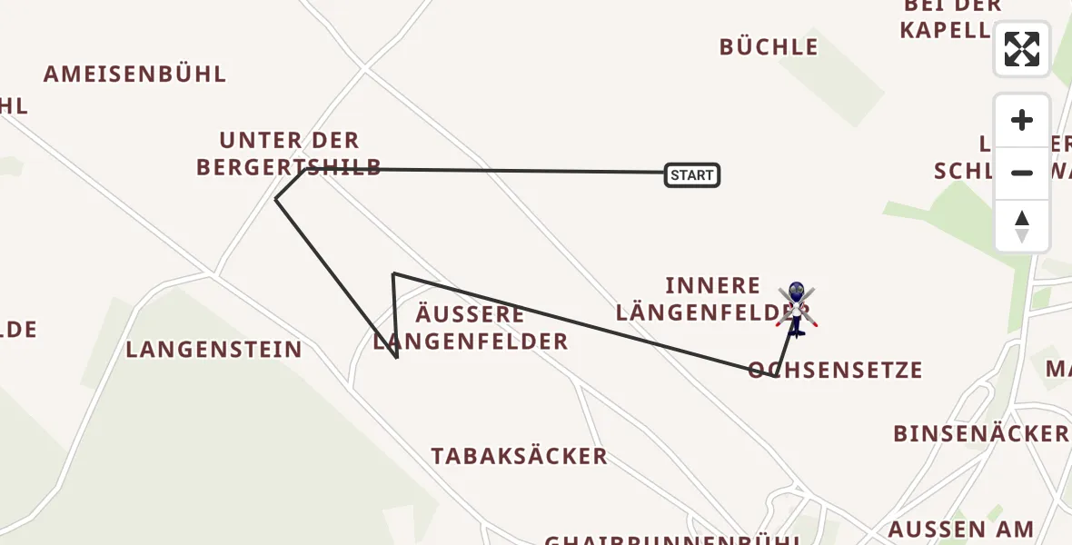 Flugroute Polizeihubschrauber Stetten am kalten Markt - Stetten am kalten Markt, 11 Mai 2026, 09:22