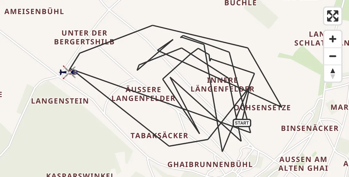 Flugroute Polizeihubschrauber Stetten am kalten Markt - Stetten am kalten Markt, 11 Mai 2026, 09:25
