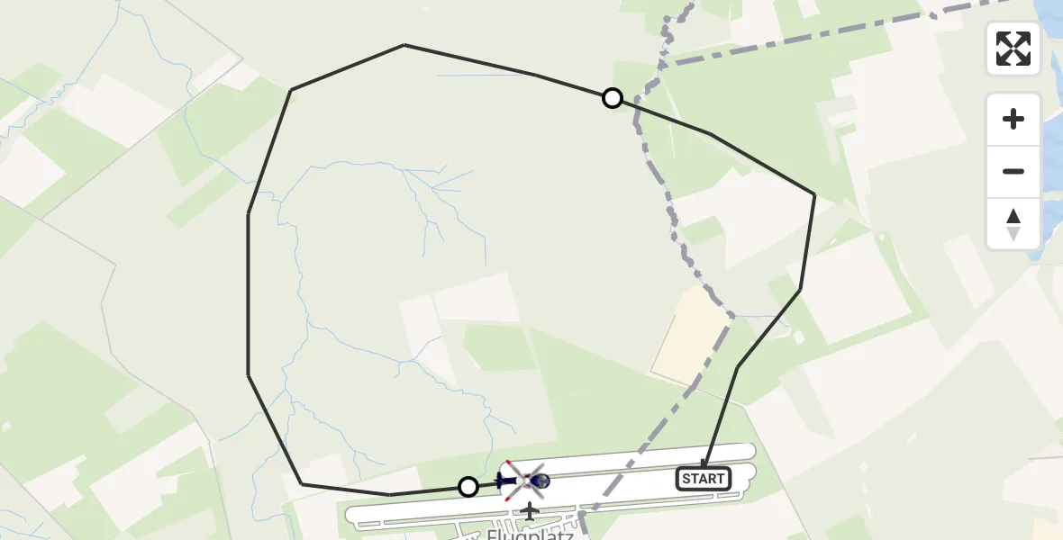 Flugroute Polizeihubschrauber Bottrop - Dinslaken-Schwarze Heide Flugplatz, 11 Mai 2026, 09:28