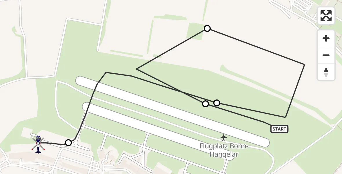 Flugroute Polizeihubschrauber Sankt Augustin - Sankt Augustin, 11 Mai 2026, 09:30