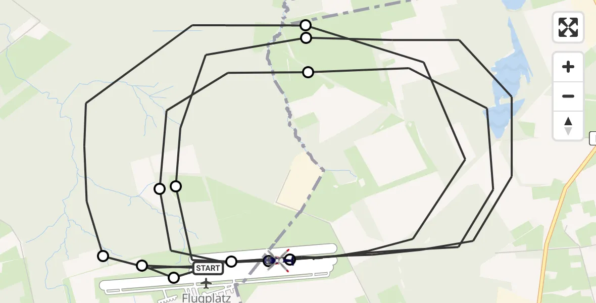 Flugroute Polizeihubschrauber Dinslaken-Schwarze Heide Flugplatz - Dinslaken-Schwarze Heide Flugplatz, 11 Mai 2026, 09:51