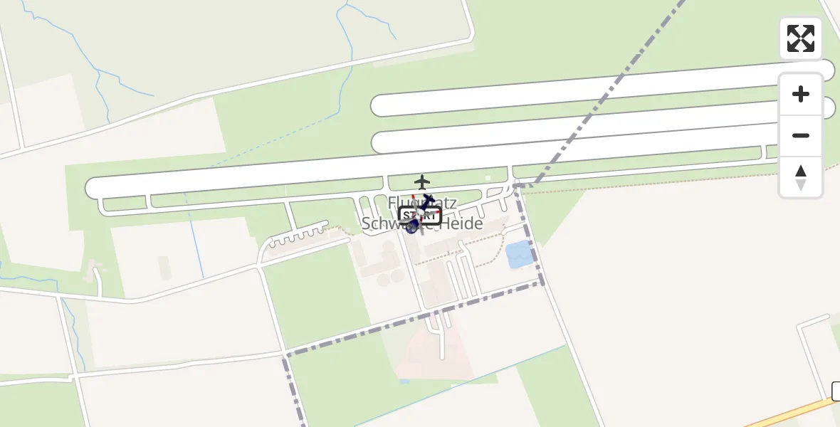 Flugroute Polizeihubschrauber Dinslaken-Schwarze Heide Flugplatz - Dinslaken-Schwarze Heide Flugplatz, 11 Mai 2026, 10:34
