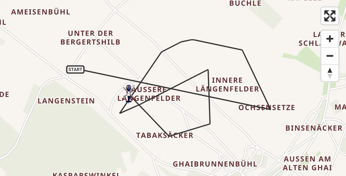 Flugroute Polizeihubschrauber Stetten am kalten Markt - Stetten am kalten Markt, 11 Mai 2026, 10:53