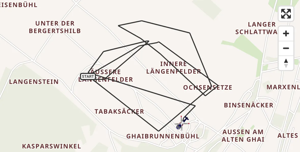 Flugroute Polizeihubschrauber Stetten am kalten Markt - Stetten am kalten Markt, 11 Mai 2026, 10:58